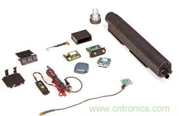 順時針方向依次為電池組、GPS天線、發射/接收單元和磁力安裝支架