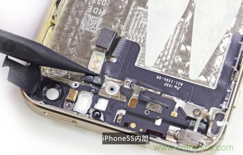 土豪金iPhone 5S拆解：內(nèi)部結(jié)構(gòu)升級，維修難度增加