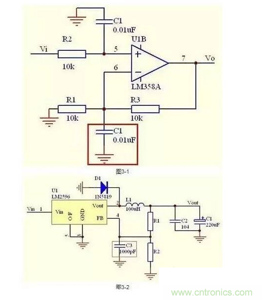 2、不要在運放輸出直接并接電容