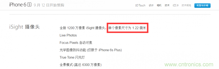 iPhone 6s告別800萬像素，探秘新攝像頭&ldquo;1.22微米像素&rdquo;