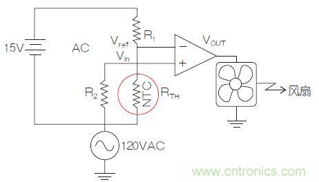 圖2：測溫電橋電路。